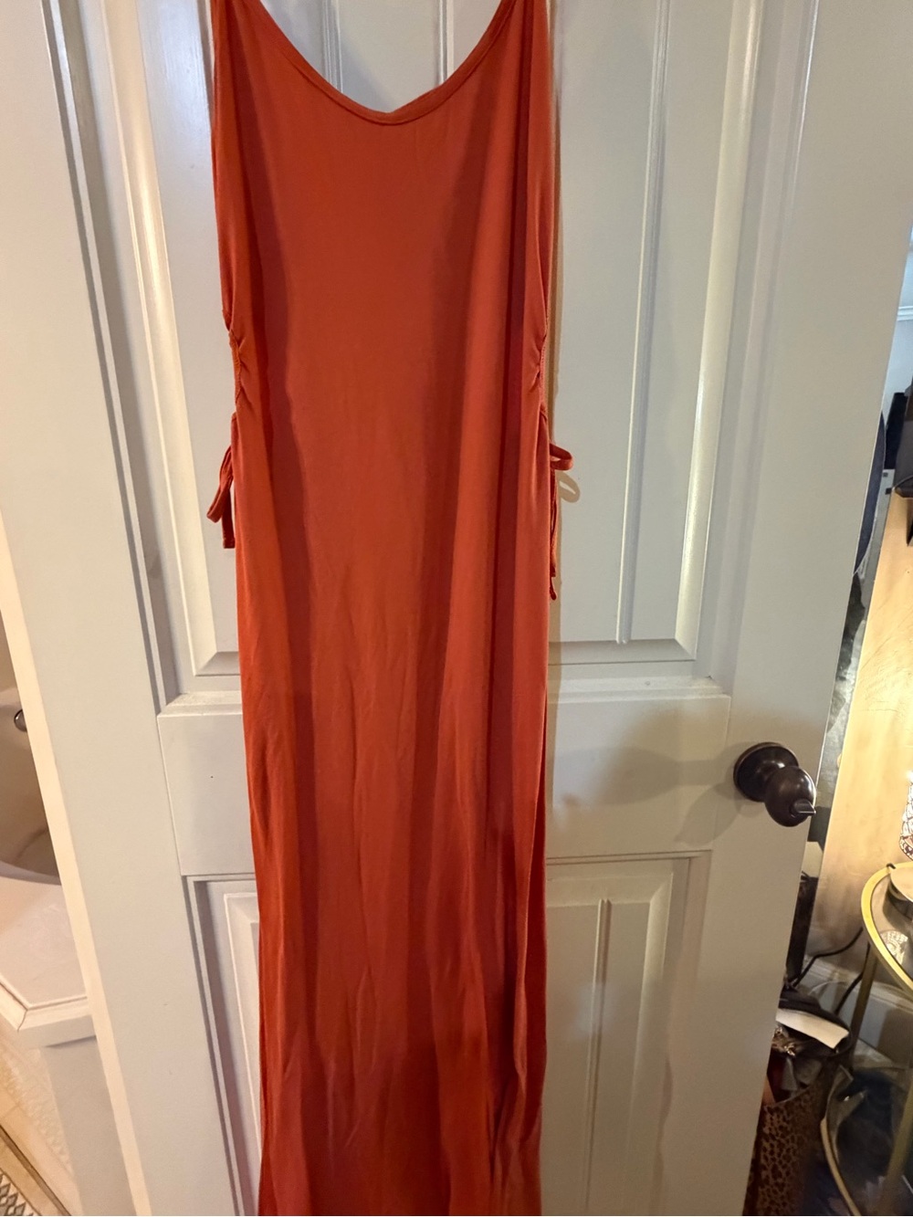 Rust Orange Sleeveless Maxi Dress